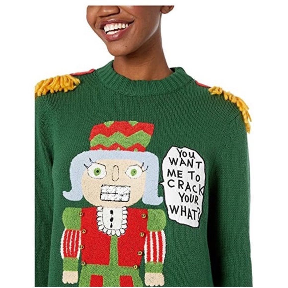 21. Dubgee Whoopi Goldberg Nutcracker Holiday Christmas Sweater NWT - Picture 5 of 16